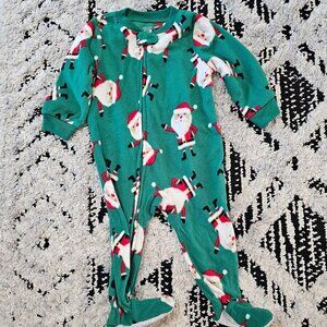 Carter's Baby Boy Fleece Santa Footed Zip Up Sleeper 12M